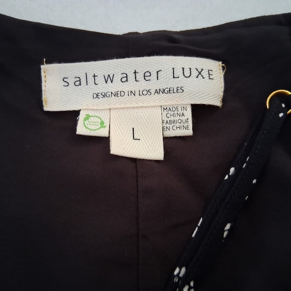 Saltwater LUXE/ Elegant Black & White Maxi Dress/ Side Zipper/ Size US L - Picture 10 of 16